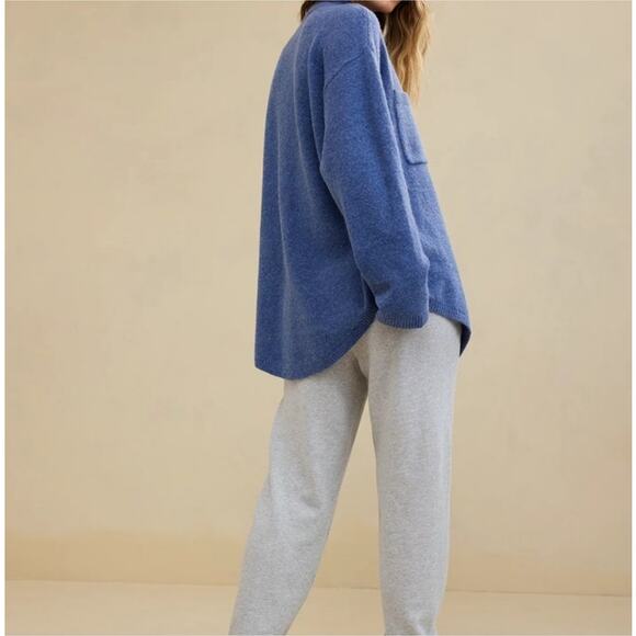 Aerie UnReal Button Down Soft Marbled Blue Knit Cardigan- Size M - Picture 2 of 7